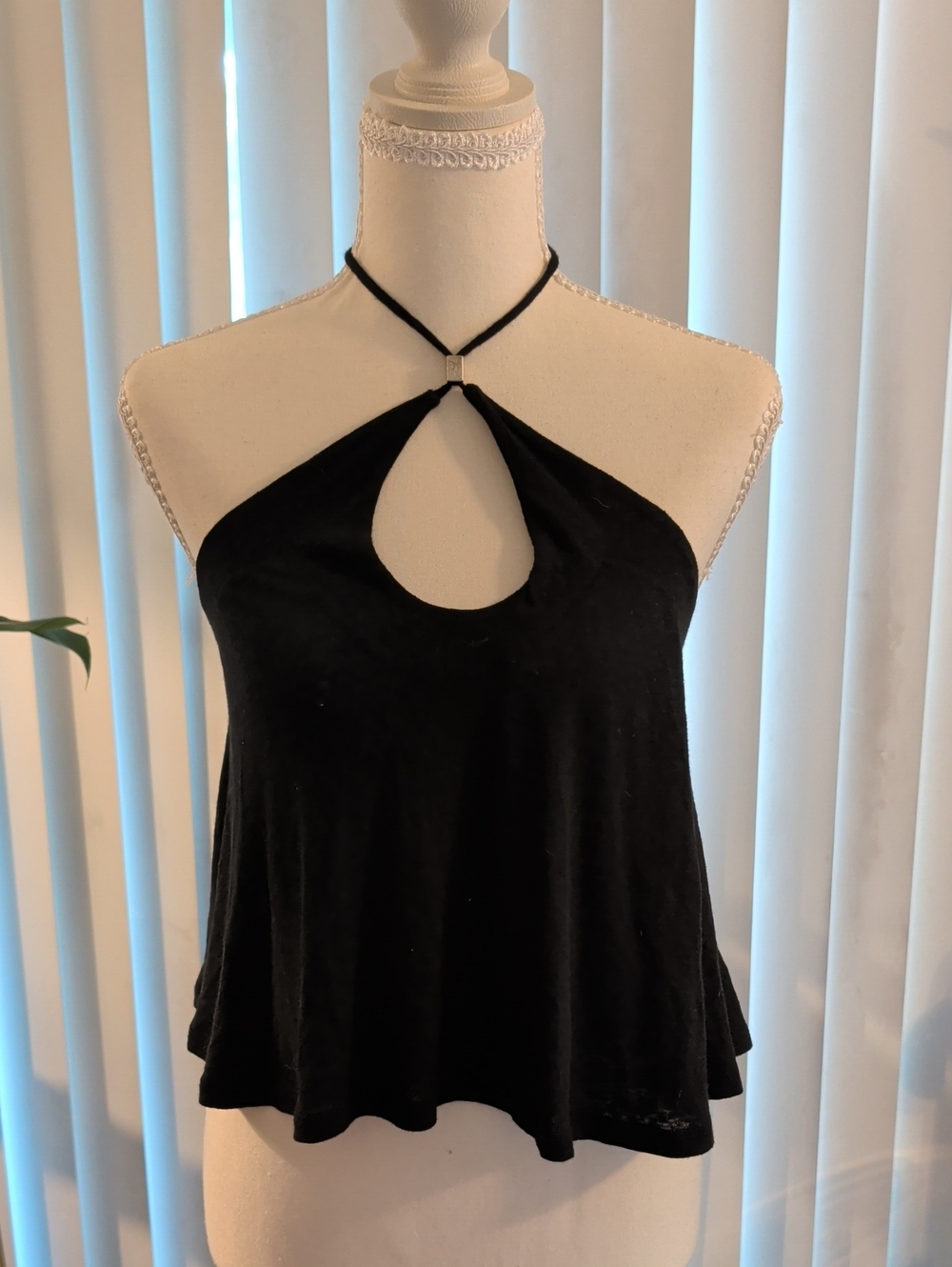 Free People Black Halter Keyhole Camisole, large